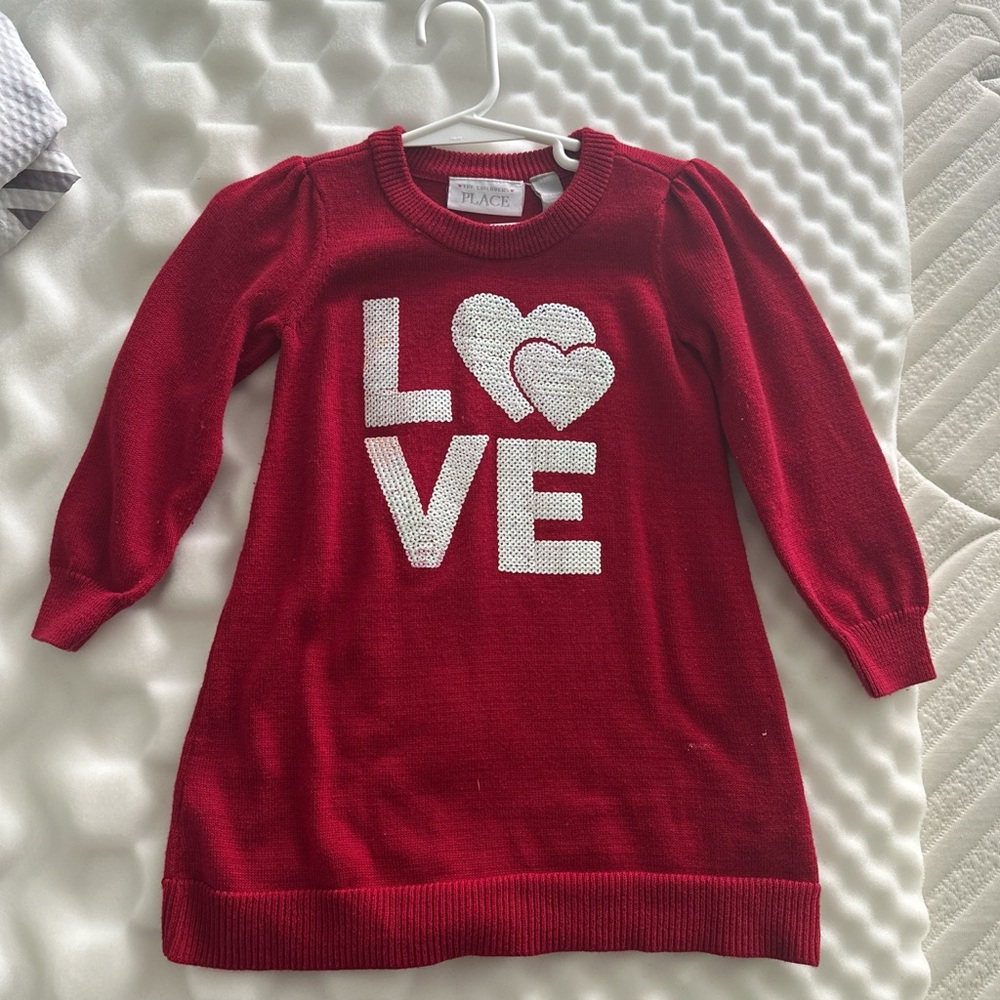 Red Love Sweater Dress